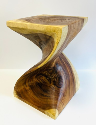 Twisted teak stool side - stool,