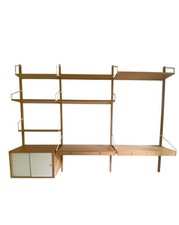 3 Bay IKEA SVALNAS Modular Wall Mounted Bamboo Shelves Office Desk and Organiser