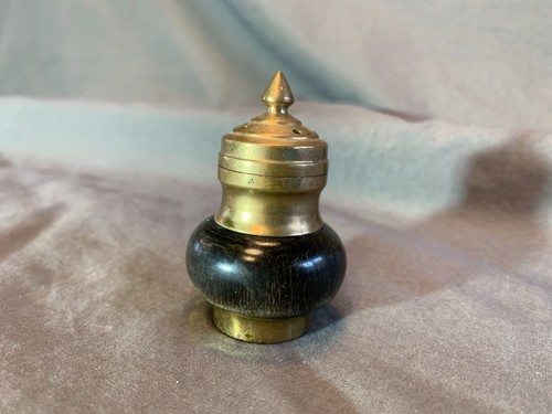 Vintage brass and wood - brass,
