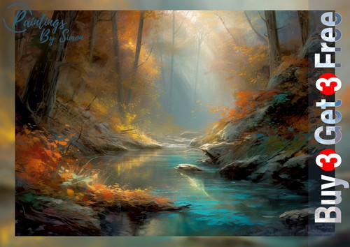 Autumn forest stream x7 - autumn,