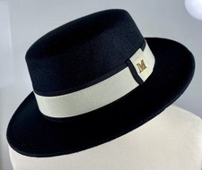 Ladies Flat Top Fedora - Black
