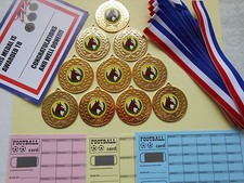 HORSE MEDALS X 10 METAL/50MM /GOLD -SILVER OR BRONZE/ CERTIFICATES