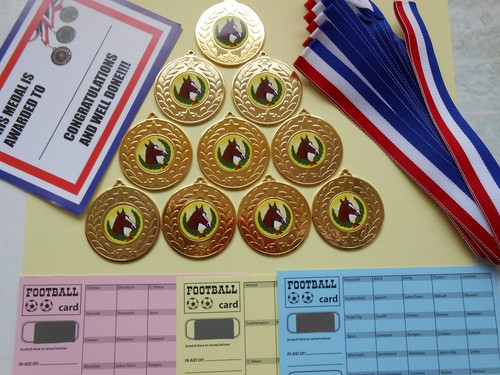Horse medals metal 50mm - medals, 10