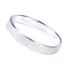  925 Sterling Silver Sparkly  Speckled 4mm Band  Ring  in Sizes G-Z/20 Sizes 