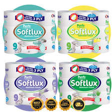 90 / 45  Softlux 3Ply Toilet Rolls Tissue Quilted AlOE VERA/LAVENDER/COCONUT