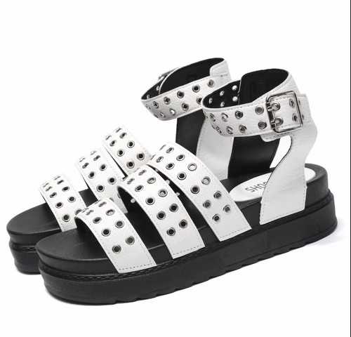 White faux leather strap - leather, 3