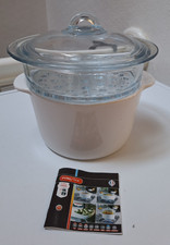 PYROFLAM  3 LITRE 20CM WHITE CASSEROLE DISH WITH LID MADE IN FRANCE