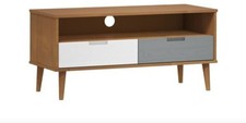 DAMAGE PLEASE READ!! TV Cabinet MOLDE Brown 106x40x49cm Solid Wood Pine vidaXL