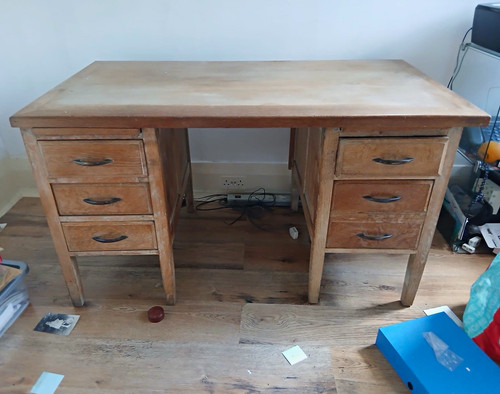 Wood desk drawers - drawers, double