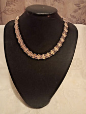 Vintage Sterling Silver 925 Filigree Panelled Necklace/Choker. 17" Long. 21.45G.