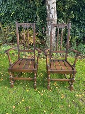 2x Mid-Century Modern Ercol Elm & Beech Carver Dining Chairs: Yorkshire Highback