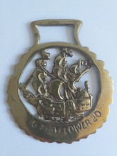 Vintage Horse Brass  / Mayflower Ship carrier of Pilgrims to USA 1620. 