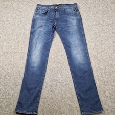 Replay Jeans Mens W33 L32 Blue