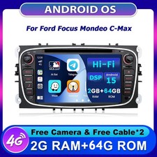 For Ford Focus 2 Mondeo Mk4 C-MAX Car Stereo Radio Android15 CarPlay DVD&CD 64GB