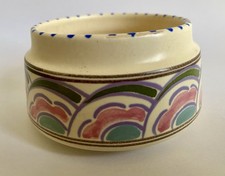 Honiton Pottery Sugar Bowl Trinket Pot Vintage Eastern Scroll Pattern Art Deco 