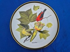 Franklin Porcelain Songbirds of the World LARGE plate Scarlet Tanager Audobon cm