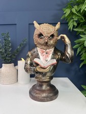 Dapper Owl Bust Ornament Art