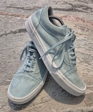 Vans Old Skool Low Top Trainers Baby Blue Suede Upper UK 12