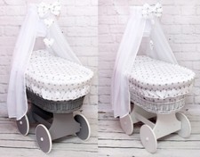 Wicker Wheels Moses Basket