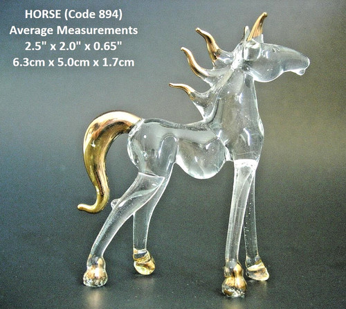 Miniature blown glass horse - glass,