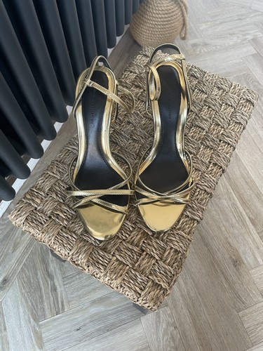 Zara gold strappy heels - gold, (uk