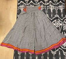 100% Silk Vintage Print High Waist Culottes Pants 8 10 12 14 Festival Trousers