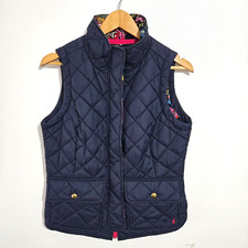 Joules Milham Navy Full Zip Quilted Padded Gilet Bodywarmer Women's UK 12