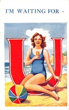 OLD  COMIC POSTCARD  SEASIDE