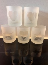 Set of 5 elegant Frosted Glass