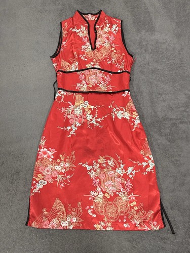 Red asian chinese cheongsam - red,