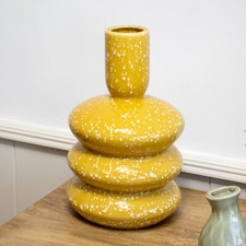 Speckled Stacked Disc Vase