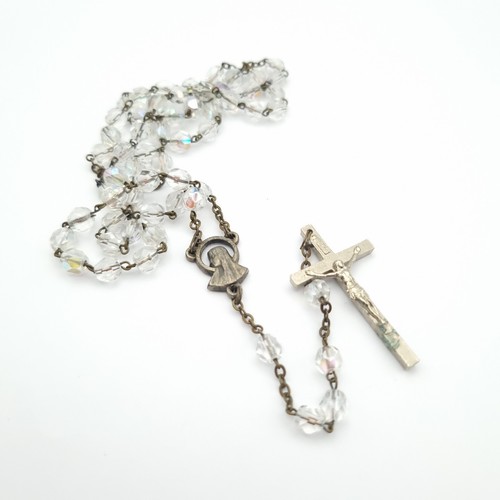 Vintage crystal bead rosary - vintage,