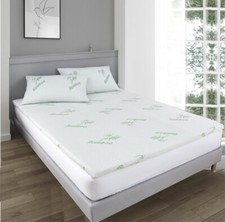 Bamboo Infused Memory Foam Mattress Topper –  5 or 10cm -  5 Sizes