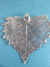 Vintage Silver Plated Skeleton Leaf Pendant (No Chain)