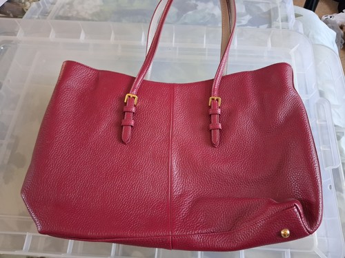 Cherry red leather bag - cherry,