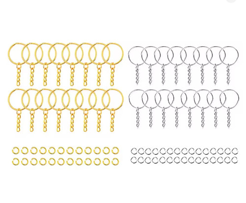 Keyring with chain and split - chain,