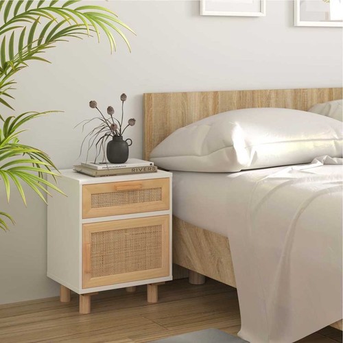 Bedside cabinet white solid - cabinet,