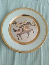 Yoshinobu Hara Chokin Plate With Gold Trim #3078 1983