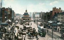 Town Hall very busy High Street,opentop Tram Horse & Carts,Carriages,        K95