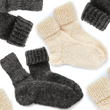 Men Natural Sheep Wool Hand Made Knitted Socks Wellington Hiking Walking Boots