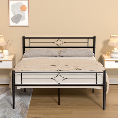 4ft6 single bed frame mattress - single,