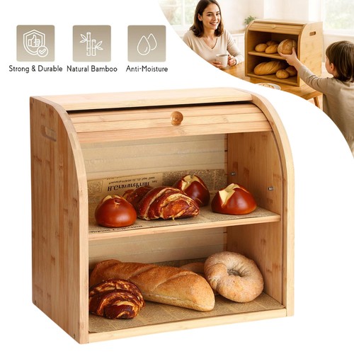 Tier bamboo bread bin - tier, double