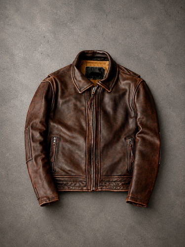 Men vintage brown - brown, biker