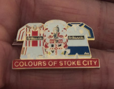 RARE OLD COLOURS OF STOKE CITY  ENAMEL PIN BADGE