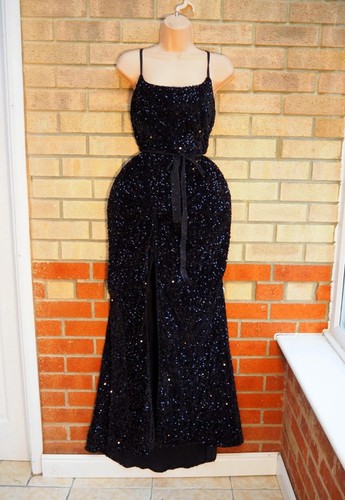 Mika black velvet sequin twist