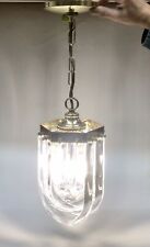Vintage Mid Century Woven Lucite Ribbon Loop Chandelier Pendant, Good Condition.