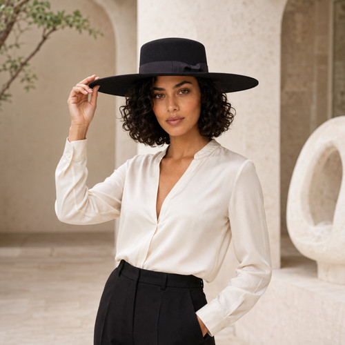 Bolero hat wide stiff brim - bolero,