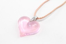 Lalique Signed Branded Necklace Heart Glass