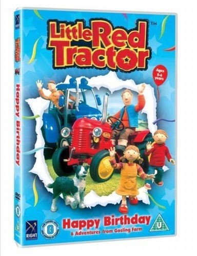 Little red tractor - red, happy