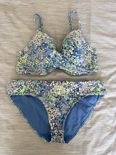 Blue mix printed bikini - m&s,